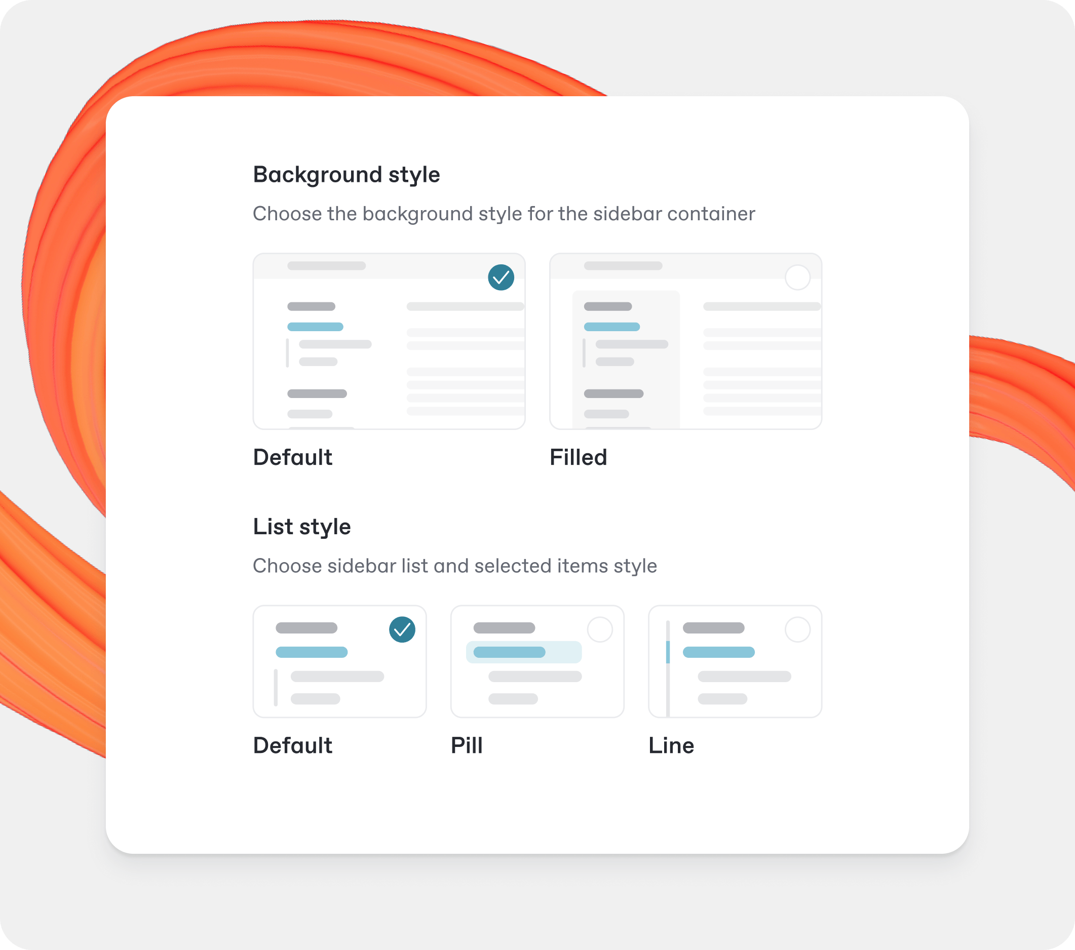 A GitBook screenshot showing sidebar style options