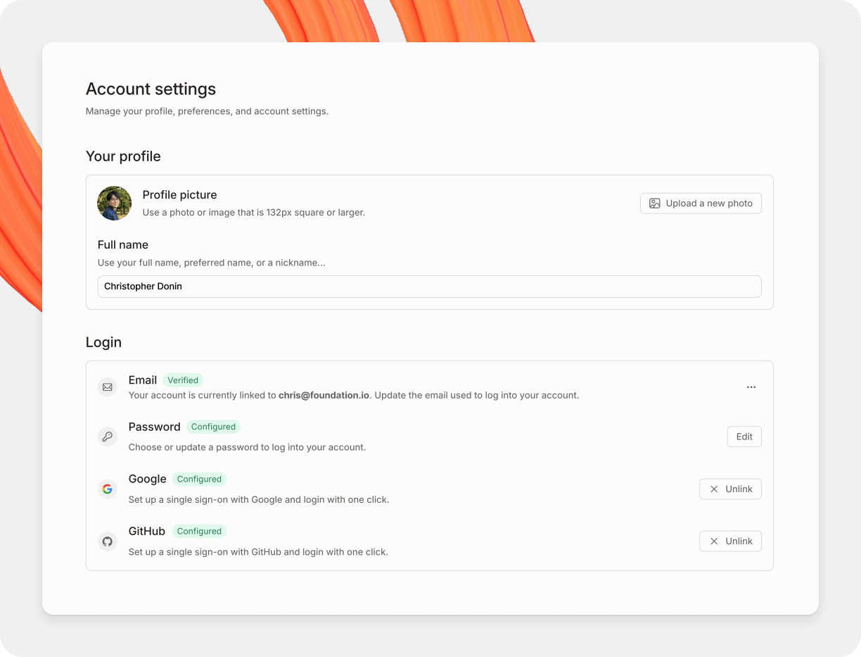 A GitBook screenshot showing the personal settings page