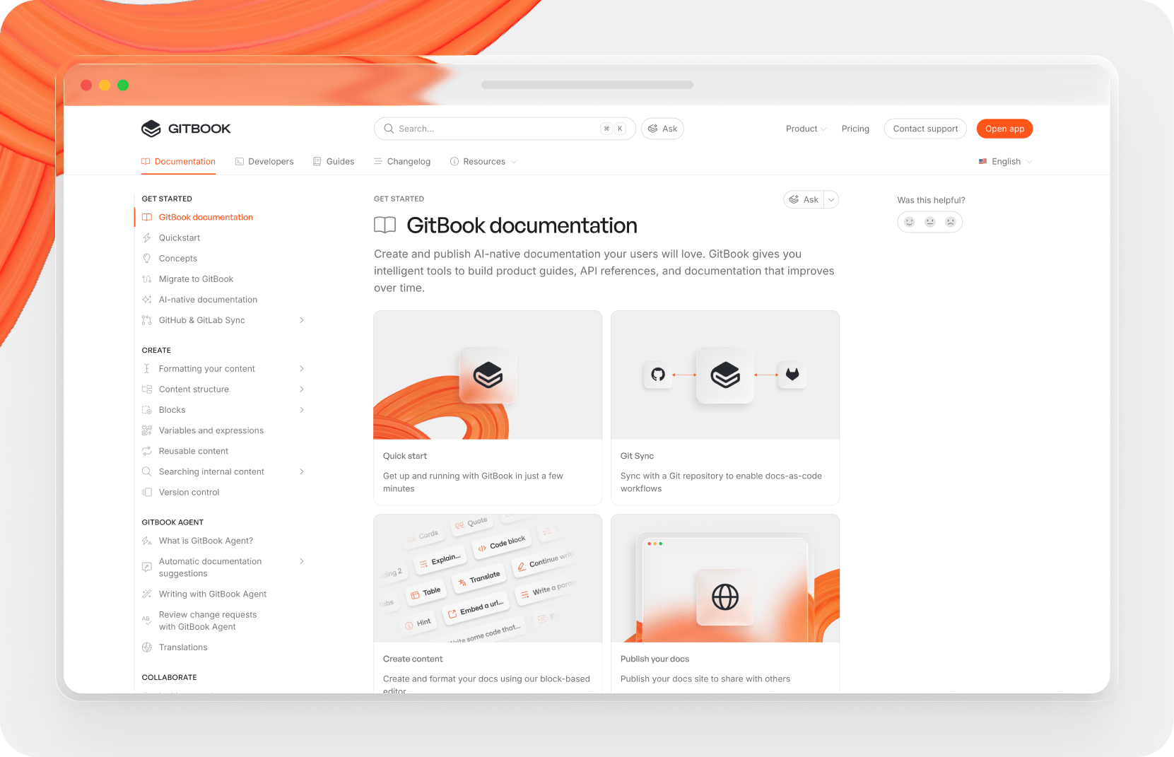 A GitBook screenshot showing card images on desktop